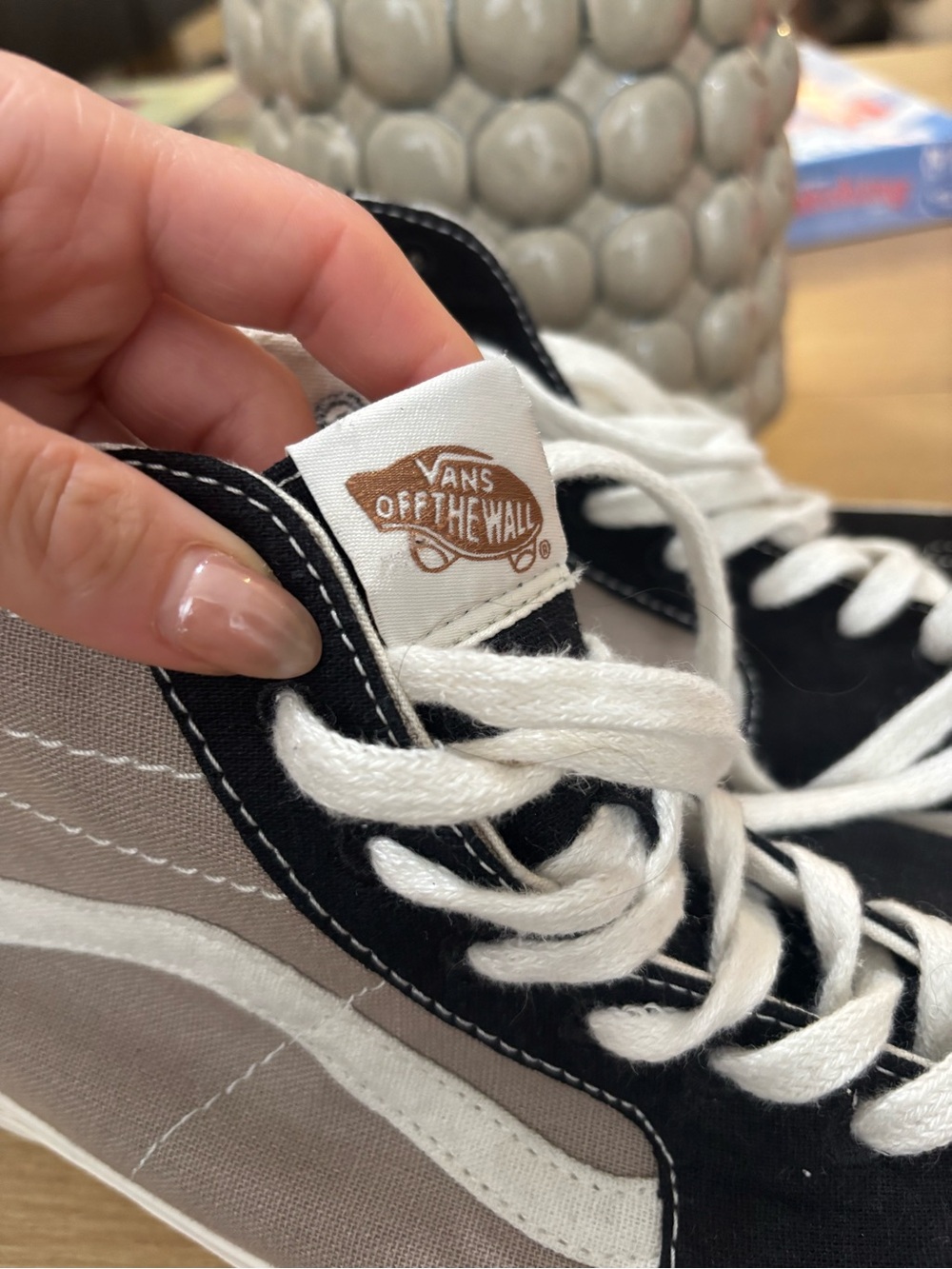 Vans Men’s High-Top Sneakers in Black, Gray & White